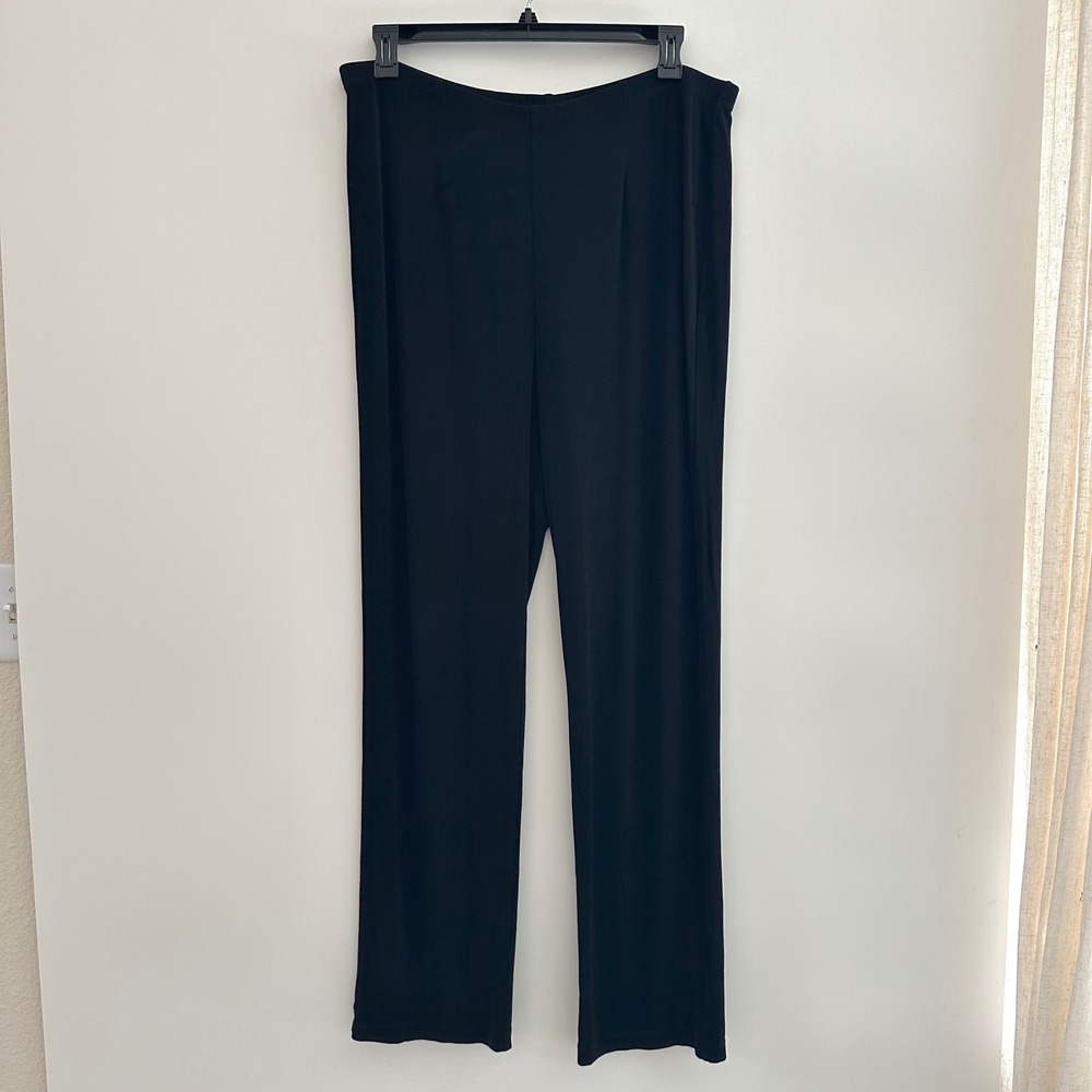 Chicos Travelers Black Stretch Pants Womens Size 3T US 16/18 Tall Slinky Pull On